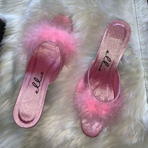 Fur heels size 6